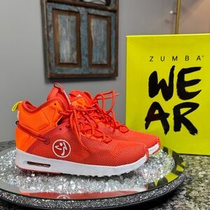 Zumba Air Funk 2.0 Fitness Bright Orange Athletic Sneakers EUC 5